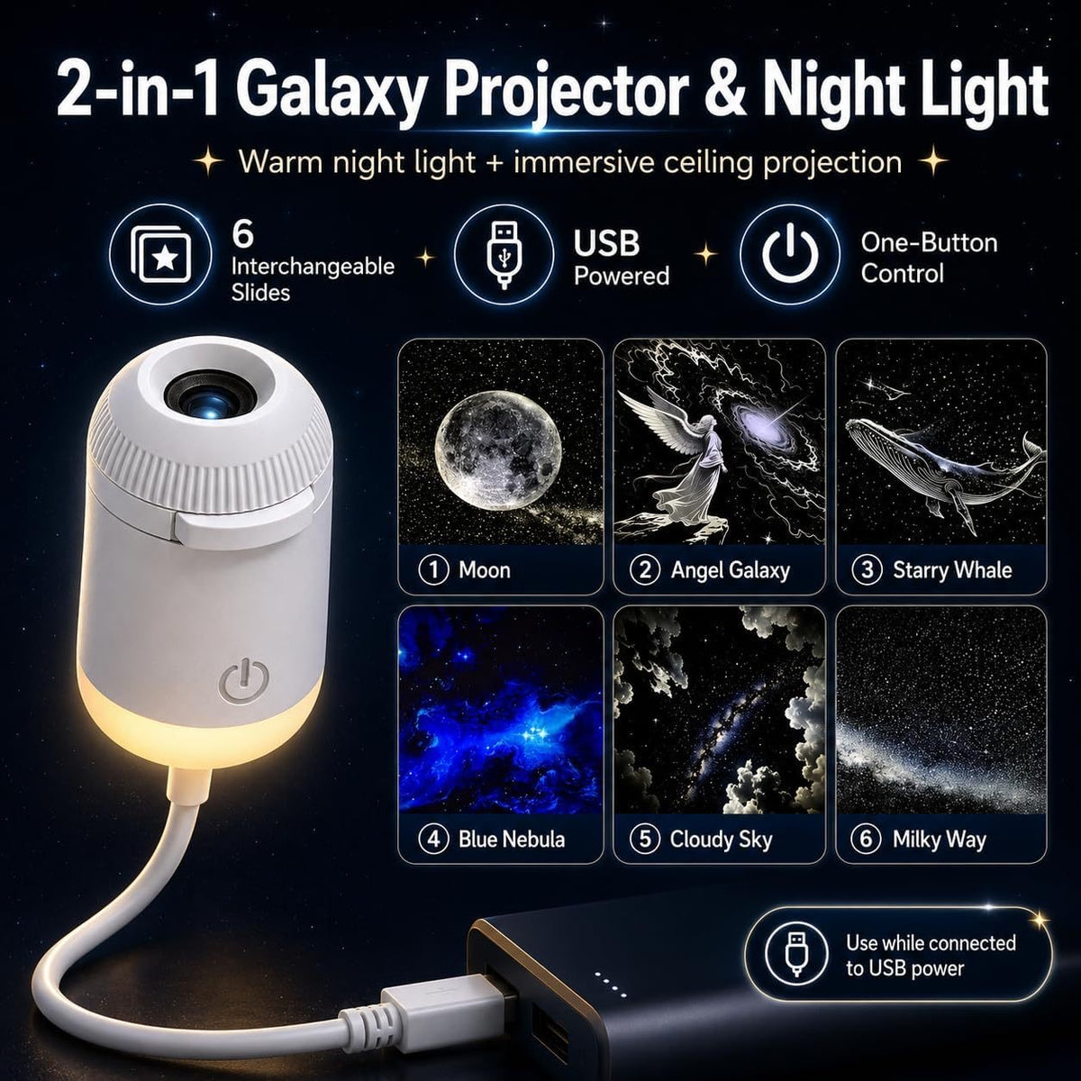 Planet Galaxy LED Projector Lamp